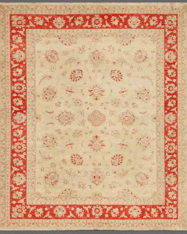 Ziegler 8' 1" X 9' 2" Hand Knotted Wool Rug 8' 1" X 9' 2" (246 X 280) / Ivory / Wool