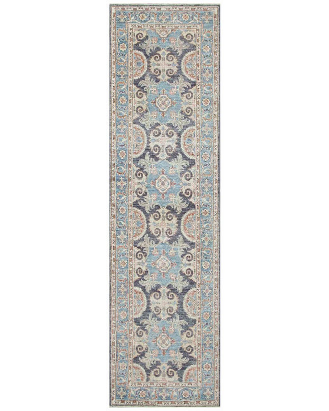 Ziegler 2' 8" X 9' 6" Hand Knotted Wool Rug 2' 8" X 9' 6" (81 X 290) / Grey / Wool