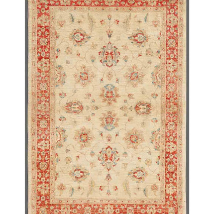 Ziegler 4' 0" X 6' 3" Hand Knotted Wool Rug 4' 0" X 6' 3" (122 X 191) / Ivory / Wool