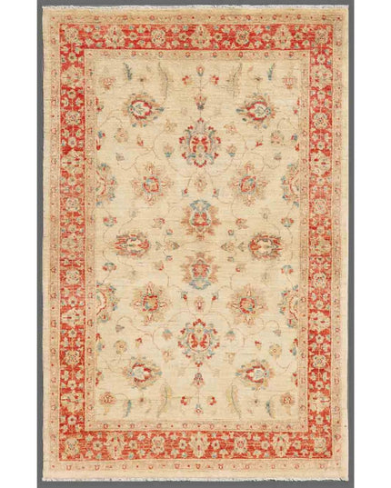 Ziegler 4' 0" X 6' 3" Hand Knotted Wool Rug 4' 0" X 6' 3" (122 X 191) / Ivory / Wool
