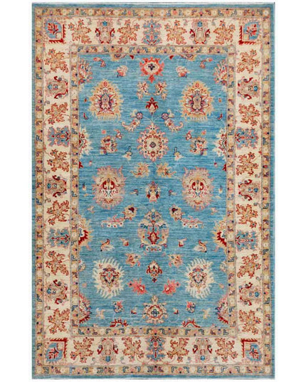Ziegler 4' 11" X 7' 5" Hand Knotted Wool Rug 4' 11" X 7' 5" (150 X 226) / Blue / Wool