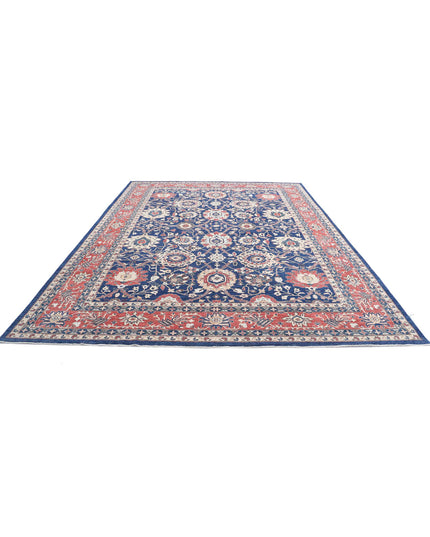 Ziegler 9' 10" X 13' 9" Hand Knotted Wool Rug 9' 10" X 13' 9" (300 X 419) / Blue / Wool