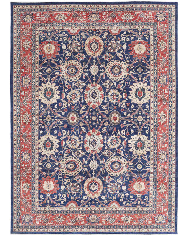 Ziegler 9' 10" X 13' 9" Hand Knotted Wool Rug 9' 10" X 13' 9" (300 X 419) / Blue / Wool