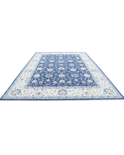 Ziegler 9' 11" X 13' 5" Hand Knotted Wool Rug 9' 11" X 13' 5" (302 X 409) / Blue / Wool