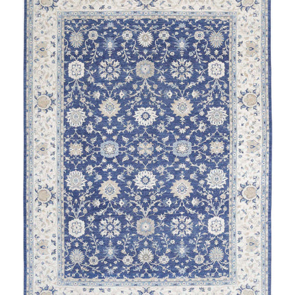 Ziegler 9' 11" X 13' 5" Hand Knotted Wool Rug 9' 11" X 13' 5" (302 X 409) / Blue / Wool