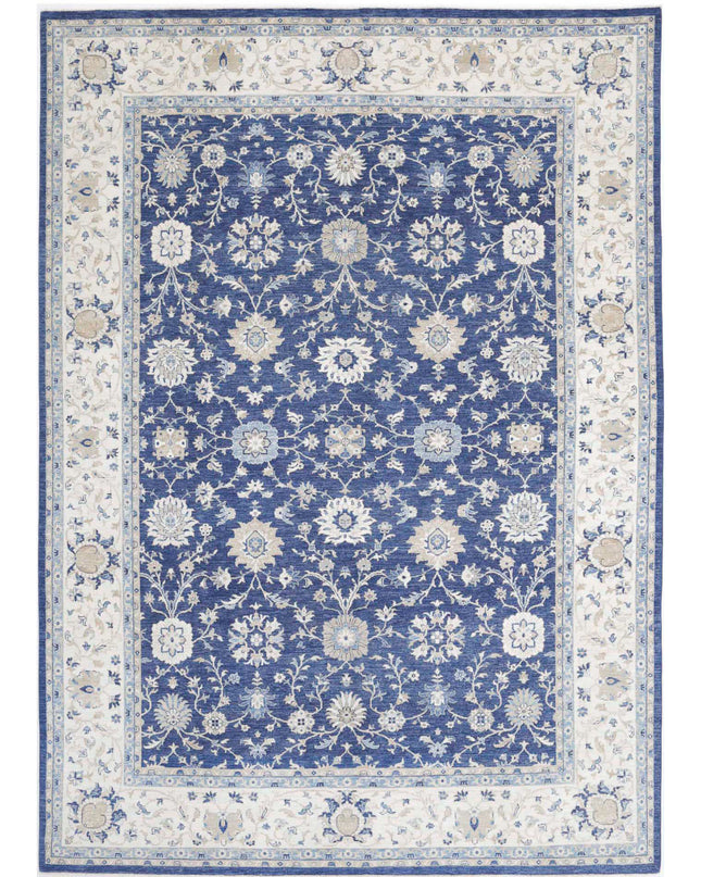 Ziegler 9' 11" X 13' 5" Hand Knotted Wool Rug 9' 11" X 13' 5" (302 X 409) / Blue / Wool