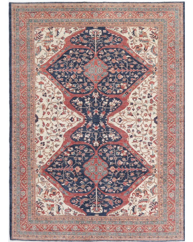 Ziegler 6' 10" X 9' 6" Hand Knotted Wool Rug 6' 10" X 9' 6" (208 X 290) / Ivory / Wool