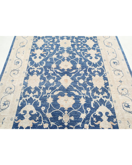 Ziegler 5' 5" X 7' 7" Hand Knotted Wool Rug 5' 5" X 7' 7" (165 X 231) / Blue / Wool