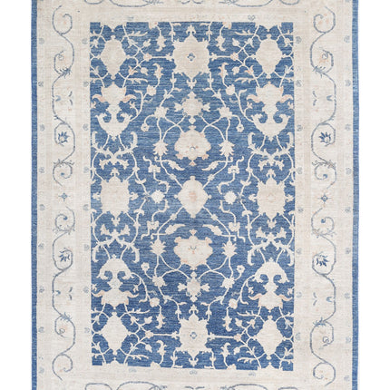Ziegler 5' 5" X 7' 7" Hand Knotted Wool Rug 5' 5" X 7' 7" (165 X 231) / Blue / Wool