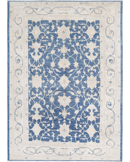 Ziegler 5' 5" X 7' 7" Hand Knotted Wool Rug 5' 5" X 7' 7" (165 X 231) / Blue / Wool