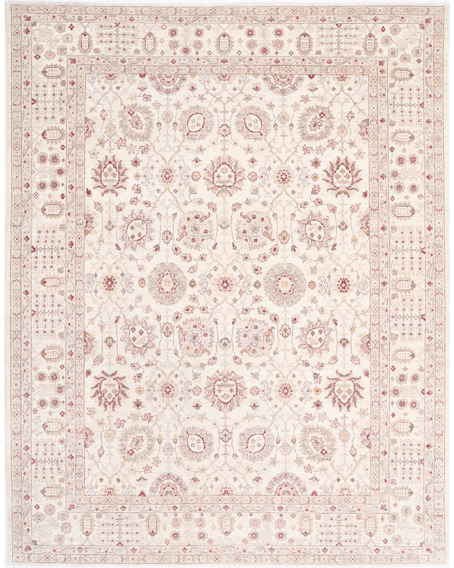 Ziegler 9' 2" X 11' 7" Hand Knotted Wool Rug 9' 2" X 11' 7" (280 X 353) / Ivory / Wool
