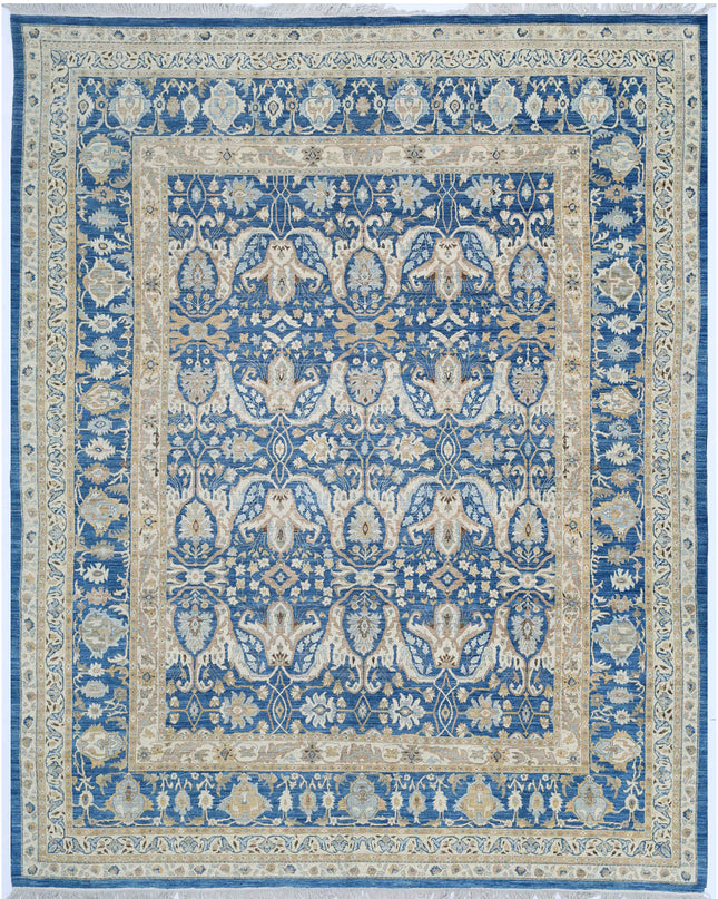 Ziegler 11' 7" X 14' 7" Hand Knotted Wool Rug 11' 7" X 14' 7" (353 X 444) / Blue / Wool
