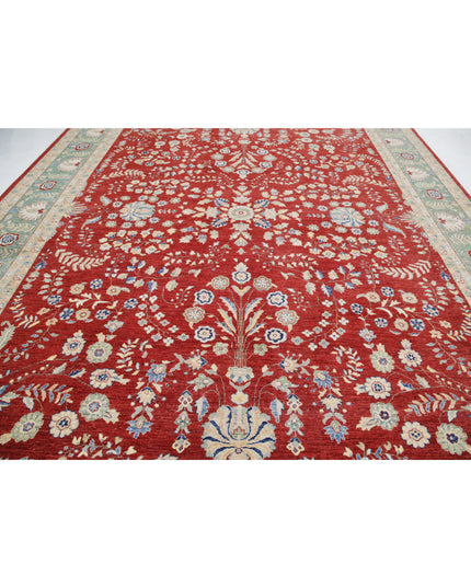 Ziegler 11' 8" X 14' 7" Hand Knotted Wool Rug 11' 8" X 14' 7" (356 X 444) / Red / Wool