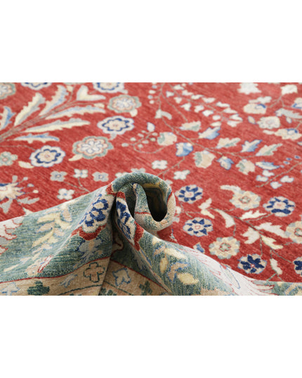Ziegler 11' 8" X 14' 7" Hand Knotted Wool Rug 11' 8" X 14' 7" (356 X 444) / Red / Wool