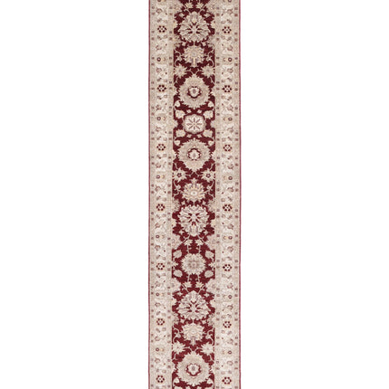 Ziegler 2' 7" X 13' 8" Hand Knotted Wool Rug 2' 7" X 13' 8" (79 X 417) / Burgundy / Wool