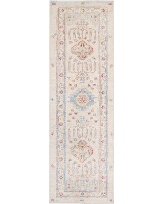 Ziegler 2' 7" X 8' 5" Hand Knotted Wool Rug 2' 7" X 8' 5" (79 X 257) / Ivory / Wool