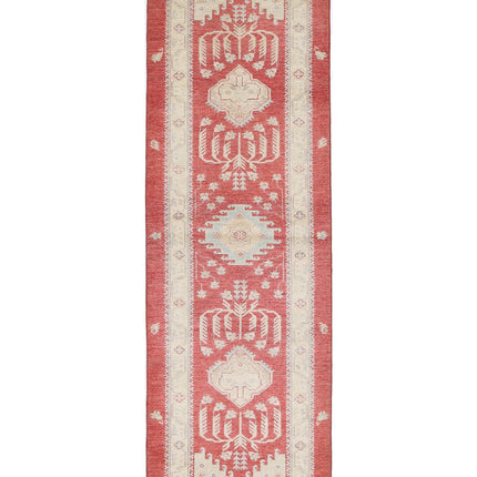 Ziegler 2' 7" X 8' 2" Hand Knotted Wool Rug 2' 7" X 8' 2" (79 X 249) / Red / Wool