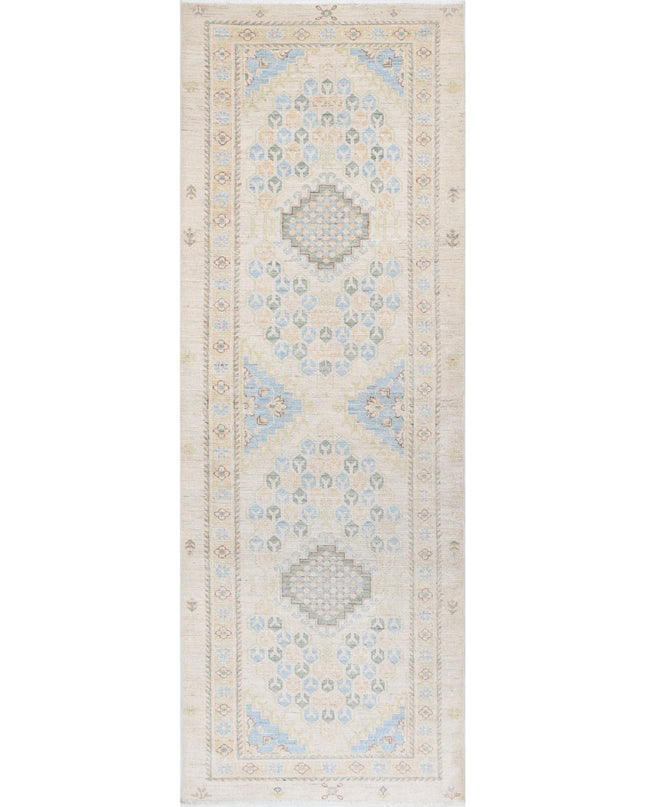 Ziegler 2' 7" X 7' 11" Hand Knotted Wool Rug 2' 7" X 7' 11" (79 X 241) / Ivory / Wool