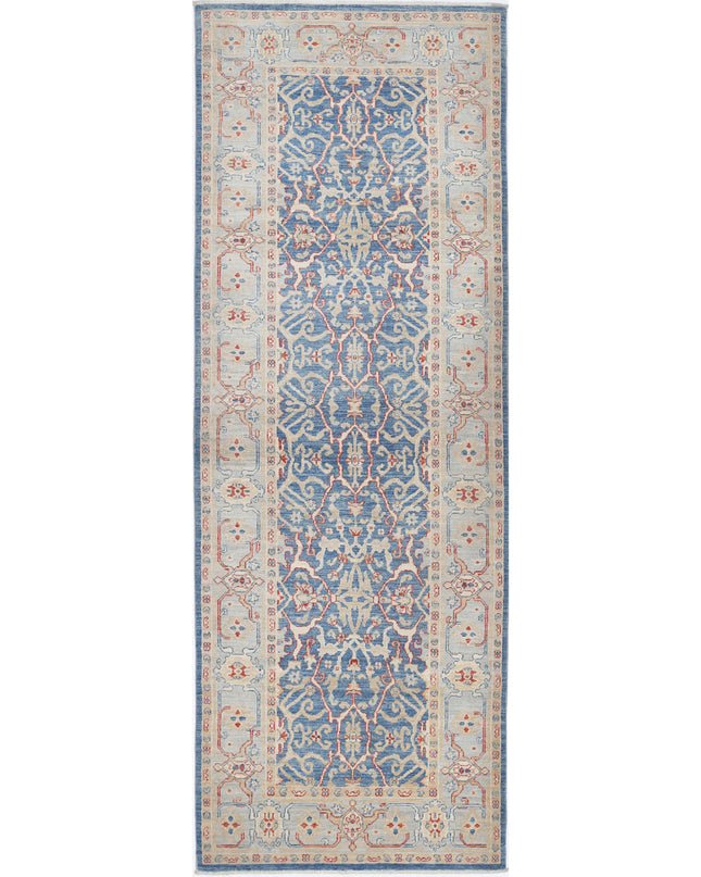 Ziegler 2' 11" X 8' 8" Hand Knotted Wool Rug 2' 11" X 8' 8" (89 X 264) / Blue / Wool