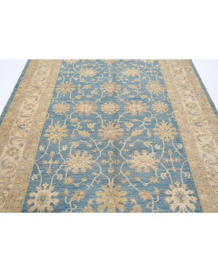 Ziegler 6' 8" X 9' 8" Hand Knotted Wool Rug 6' 8" X 9' 8" (203 X 295) / Blue / Wool