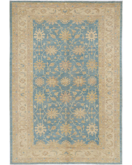 Ziegler 6' 8" X 9' 8" Hand Knotted Wool Rug 6' 8" X 9' 8" (203 X 295) / Blue / Wool