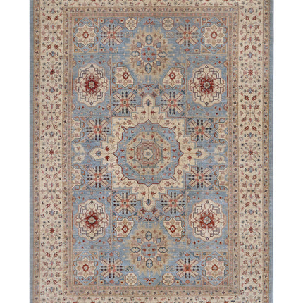 Ziegler 7' 1" X 10' 2" Hand Knotted Wool Rug 7' 1" X 10' 2" (216 X 310) / Blue / Wool