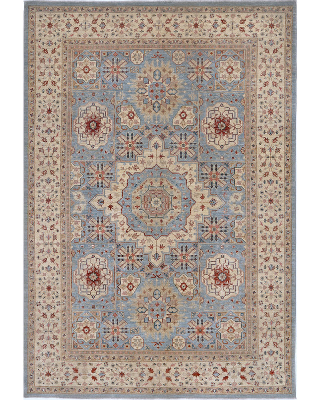 Ziegler 7' 1" X 10' 2" Hand Knotted Wool Rug 7' 1" X 10' 2" (216 X 310) / Blue / Wool