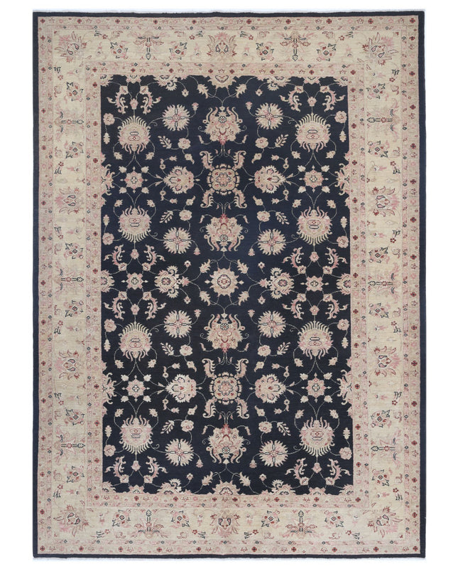 Ziegler 6' 10" X 9' 6" Hand Knotted Wool Rug 6' 10" X 9' 6" (208 X 290) / Black / Wool