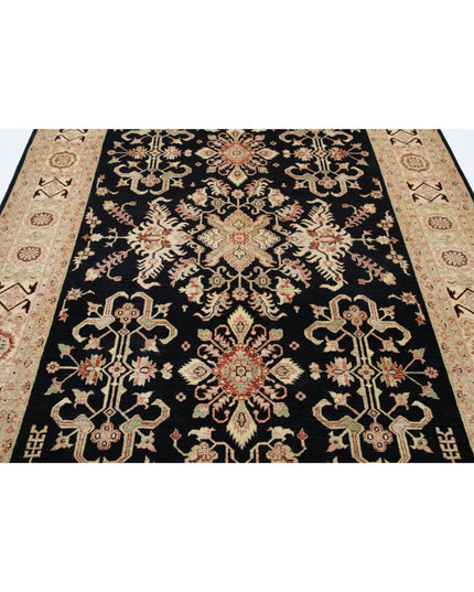 Ziegler 6' 7" X 9' 9" Hand Knotted Wool Rug 6' 7" X 9' 9" (201 X 297) / Black / Wool