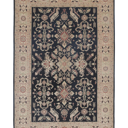 Ziegler 6' 7" X 9' 9" Hand Knotted Wool Rug 6' 7" X 9' 9" (201 X 297) / Black / Wool