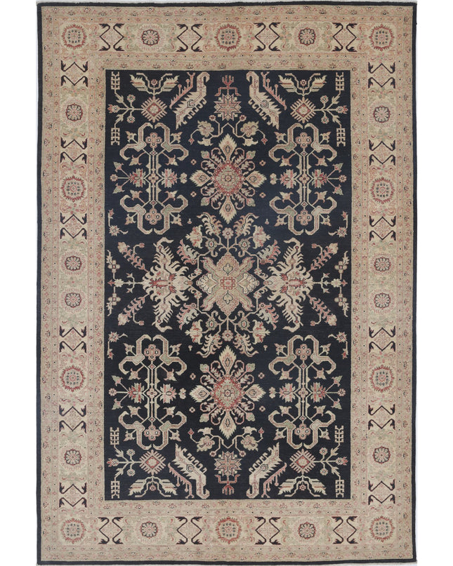 Ziegler 6' 7" X 9' 9" Hand Knotted Wool Rug 6' 7" X 9' 9" (201 X 297) / Black / Wool