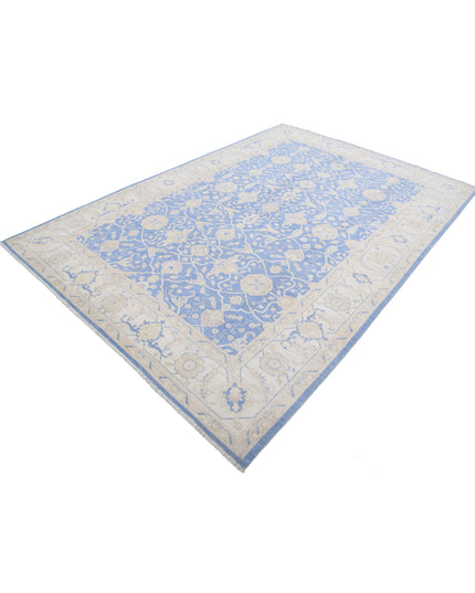 Ziegler 6' 7" X 9' 6" Hand Knotted Wool Rug 6' 7" X 9' 6" (201 X 290) / Blue / Wool