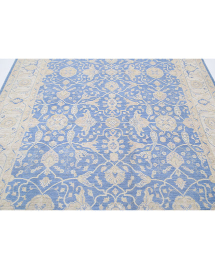 Ziegler 6' 7" X 9' 6" Hand Knotted Wool Rug 6' 7" X 9' 6" (201 X 290) / Blue / Wool