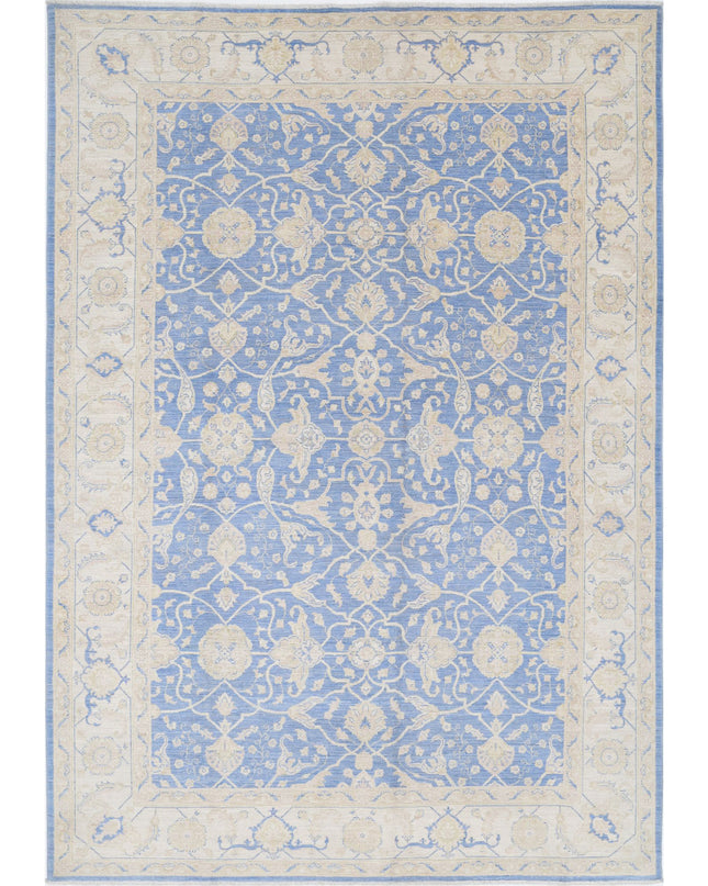 Ziegler 6' 7" X 9' 6" Hand Knotted Wool Rug 6' 7" X 9' 6" (201 X 290) / Blue / Wool