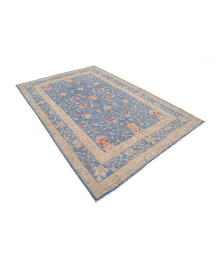 Ziegler 6' 3" X 9' 6" Hand Knotted Wool Rug 6' 3" X 9' 6" (191 X 290) / Blue / Wool