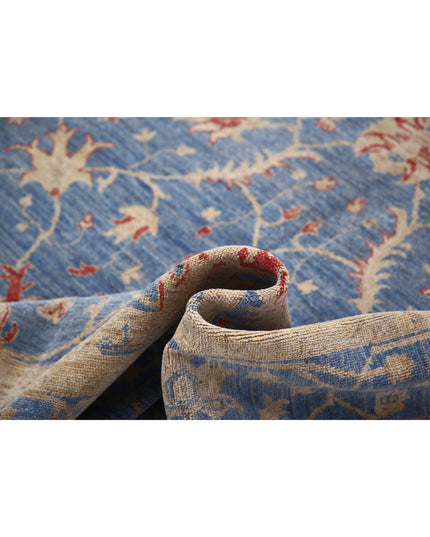 Ziegler 6' 3" X 9' 6" Hand Knotted Wool Rug 6' 3" X 9' 6" (191 X 290) / Blue / Wool