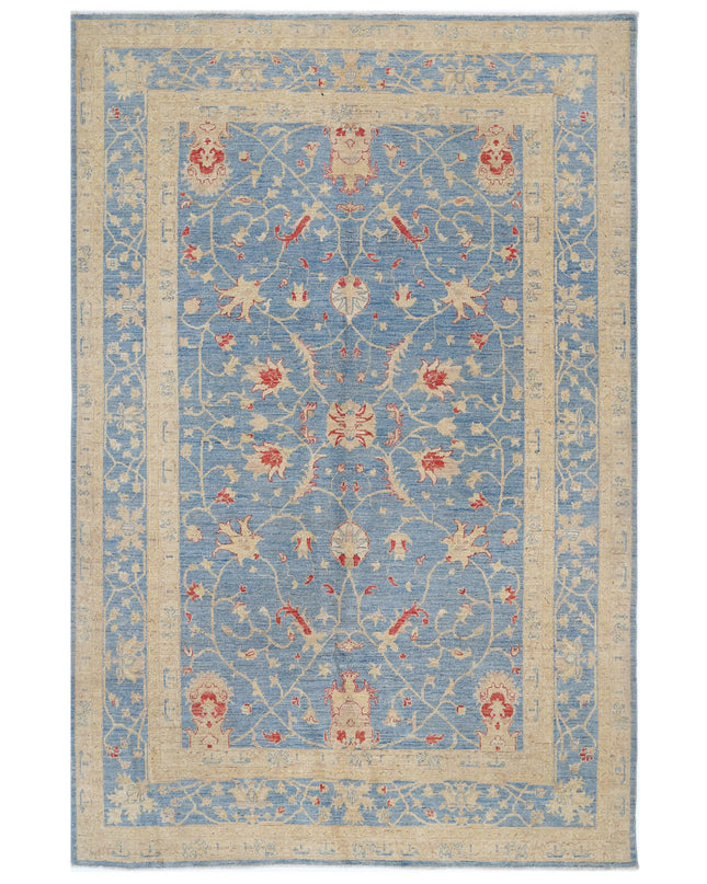 Ziegler 6' 3" X 9' 6" Hand Knotted Wool Rug 6' 3" X 9' 6" (191 X 290) / Blue / Wool