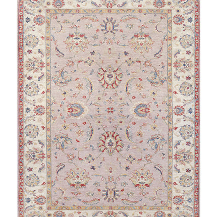 Ziegler 6' 7" X 9' 6" Hand Knotted Wool Rug 6' 7" X 9' 6" (201 X 290) / Grey / Wool