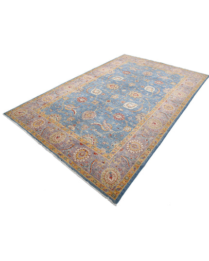 Ziegler 6' 6" X 10' 2" Hand Knotted Wool Rug 6' 6" X 10' 2" (198 X 310) / Blue / Wool