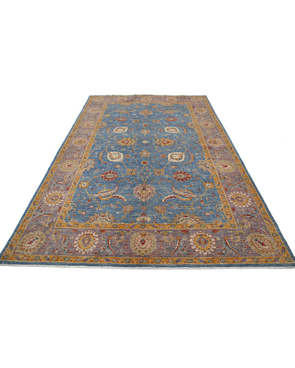 Ziegler 6' 6" X 10' 2" Hand Knotted Wool Rug 6' 6" X 10' 2" (198 X 310) / Blue / Wool