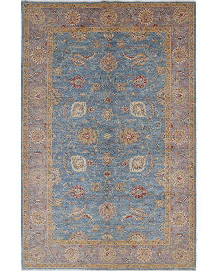 Ziegler 6' 6" X 10' 2" Hand Knotted Wool Rug 6' 6" X 10' 2" (198 X 310) / Blue / Wool