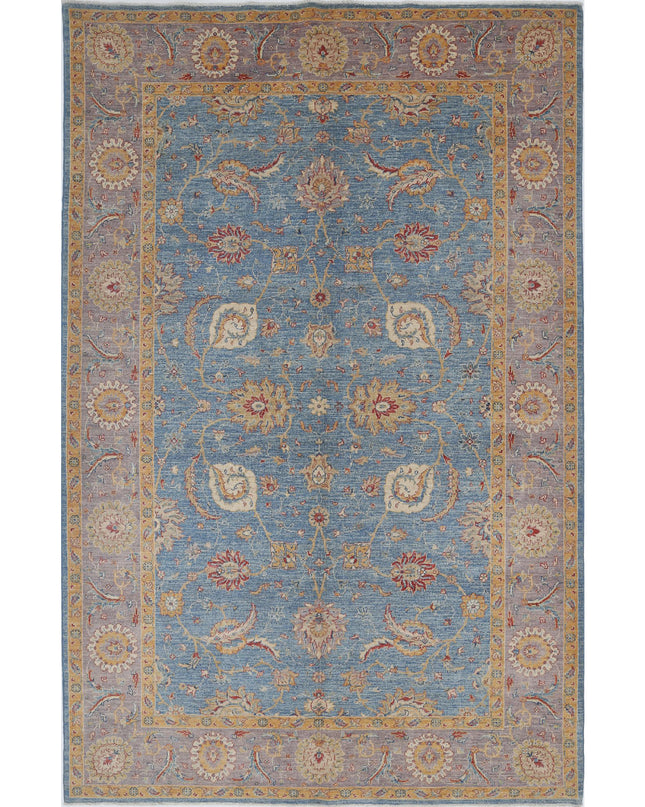 Ziegler 6' 6" X 10' 2" Hand Knotted Wool Rug 6' 6" X 10' 2" (198 X 310) / Blue / Wool
