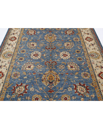 Ziegler 6' 8" X 9' 8" Hand Knotted Wool Rug 6' 8" X 9' 8" (203 X 295) / Blue / Wool