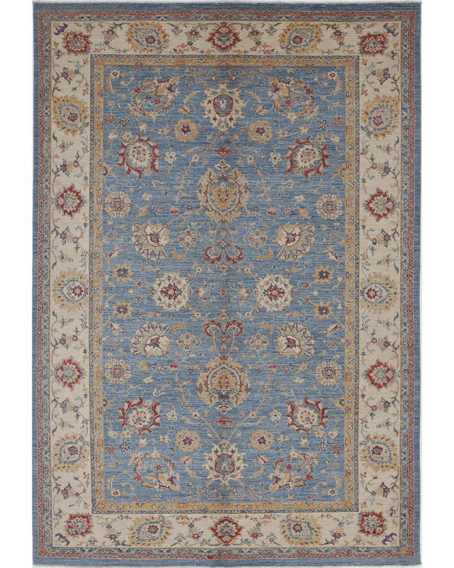 Ziegler 6' 8" X 9' 8" Hand Knotted Wool Rug 6' 8" X 9' 8" (203 X 295) / Blue / Wool