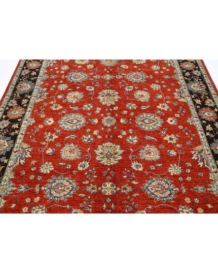 Ziegler 6' 5" X 9' 5" Hand Knotted Wool Rug 6' 5" X 9' 5" (196 X 287) / Red / Wool