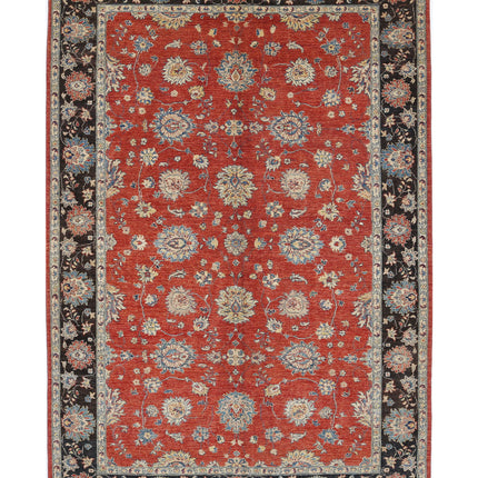 Ziegler 6' 5" X 9' 5" Hand Knotted Wool Rug 6' 5" X 9' 5" (196 X 287) / Red / Wool