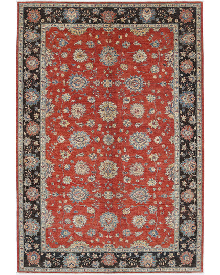 Ziegler 6' 5" X 9' 5" Hand Knotted Wool Rug 6' 5" X 9' 5" (196 X 287) / Red / Wool