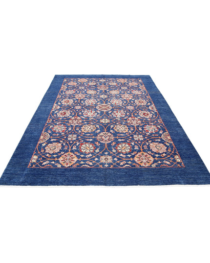 Ziegler 6' 10" X 9' 3" Hand Knotted Wool Rug 6' 10" X 9' 3" (208 X 282) / Blue / Wool