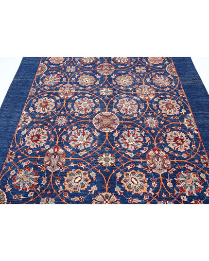 Ziegler 6' 10" X 9' 3" Hand Knotted Wool Rug 6' 10" X 9' 3" (208 X 282) / Blue / Wool