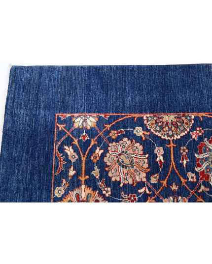 Ziegler 6' 10" X 9' 3" Hand Knotted Wool Rug 6' 10" X 9' 3" (208 X 282) / Blue / Wool